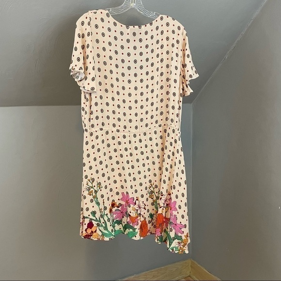 Paper Heart Tunic Dress Size 14 Floral High Low Hem Drawstring Waist - Picture 4 of 6